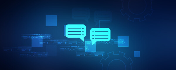 2d rendering Two  chat box isolated 