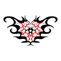 Neo tribal y2k tattoo, abstract shape. Celtic gothic cyber body ornament shape. Vector illustration.