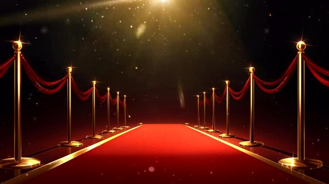 Scenes from the red carpet to the podium, animated illustration motion video repeating 4k