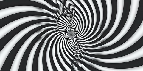 Optical motion illusion vector background. white and black spiral striped pattern move around the center 16k ultra HD resolution