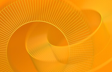 Abstract geometric structure, yellow background design, 3d render