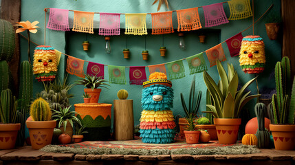 fiesta-themed Cinco de Mayo podium complete