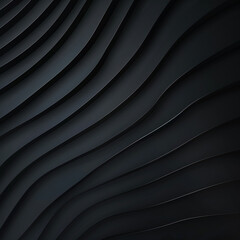 textured black waves 3D, black background in grunge style, desktop wallpaper, modern background for presentation