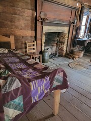 interior of old cabin