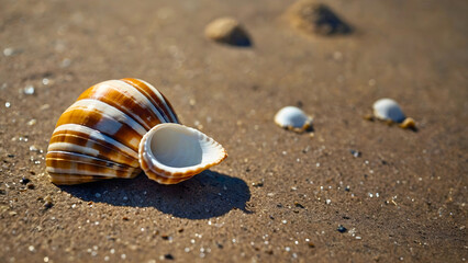 Obraz premium Shells in the sand, truly beautiful things that can even contain valuable pearls.