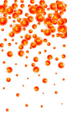 Vitamin E round capsules scattered randomly.