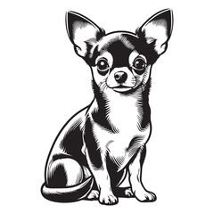 Chihuahua Dog Silhouettes, clean black outlines, Chihuahua Silhouettes and outlines, standing chihuahua, sitting chihuahua, jumping chihuahua, cute animal, dog, pet Chihuahua, Silhouettes Dog Face