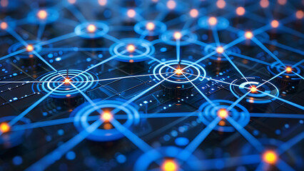 Communication network concept. Motion graphic for abstract data center, server, internet, speed.