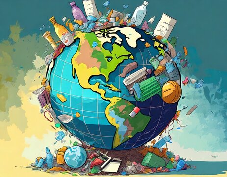 problem of pollution of the Earth's environment with garbage, plastic waste recycling