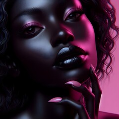 Silent Whispers of Elegance: A Close-Up of Feminine Grace and Powerful Beauty Contrast