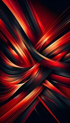 Energetic Eddies: An Abstract Digital Artwork of Dynamic Swirling Patterns in Red and Black