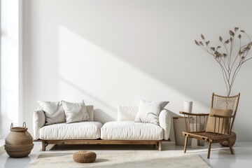 Contemporary decor accents on a transparent white canvas, ideal for minimalist designs