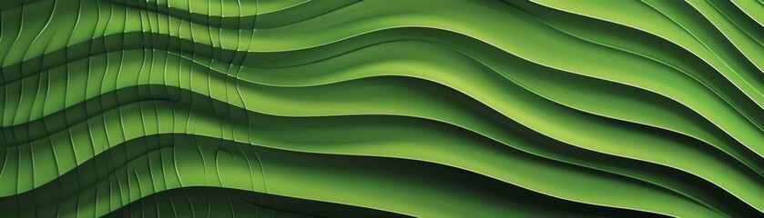Abstract green background with wavy lines and soft glow, creating an elegant and modern design for presentation or packaging use The image has a high resolution of 3072x4698 pixels, providing detailed
