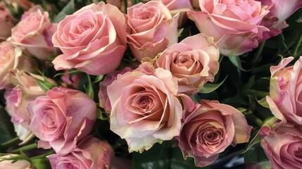 Naklejka premium Pink roses in a vase on a table