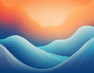 Simple blue orange gradient pastel Abstract orange and blue blur color gradient background