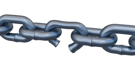 Chain link with a broken weak link