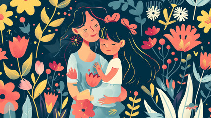 Happy Mothers Day card or background. vector illustration.