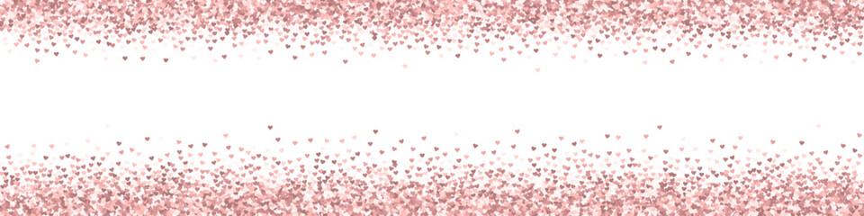 Red hearts scattered on white background.