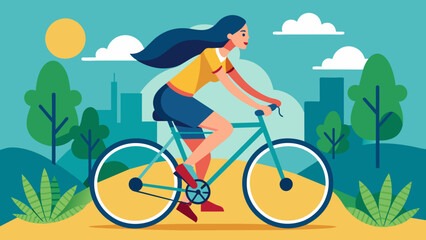 women-bicycle vector 