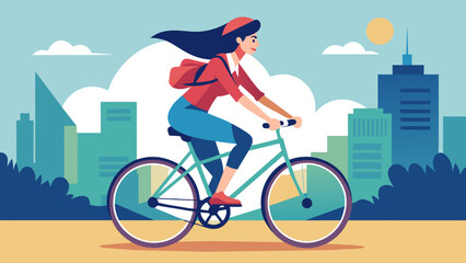 women-bicycle vector 