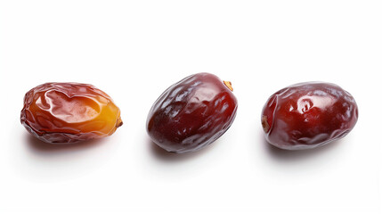 Three dates isolated on a white background.