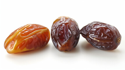Three dates isolated on a white background.