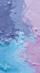 Ethereal Pastel Swirl of Blue, Pink, Purple Colors in Abstract Fluid Art.
