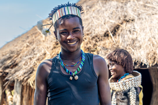 Ethiopia, young man from the Bana tribe in the  village of Shaba. 20th of february 2024