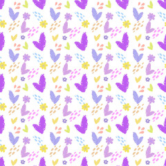 Fototapeta premium Cute heart pattern Book cover, cloth pattern, hand drawn heart pattern, bright colors, background for decoration.