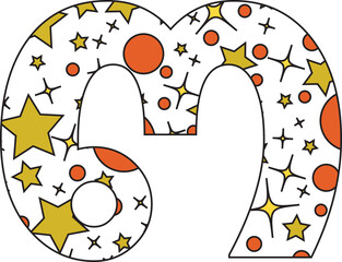 Beautiful star Thai vector font