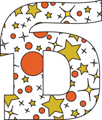 Beautiful star Thai vector font