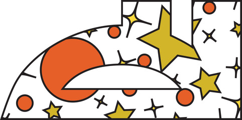 Beautiful star Thai vector font