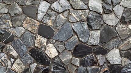 Close up of a patterned stone wall