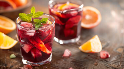 Refreshing Sangria with Berries and Orange Slices