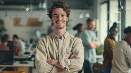 Fototapeta premium Confident Young Man at Work