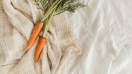 Carrots on blanket