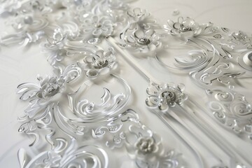 Intricate decoration pieces on a transparent white canvas, adding sophistication to designs
