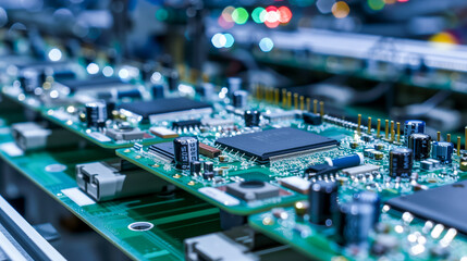 Obraz premium electronics manufacturing and assembly facility of circuit boards