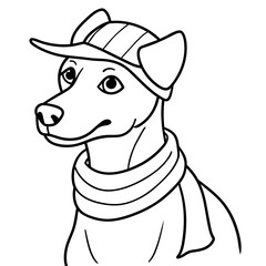 dog with a hat vector illustration