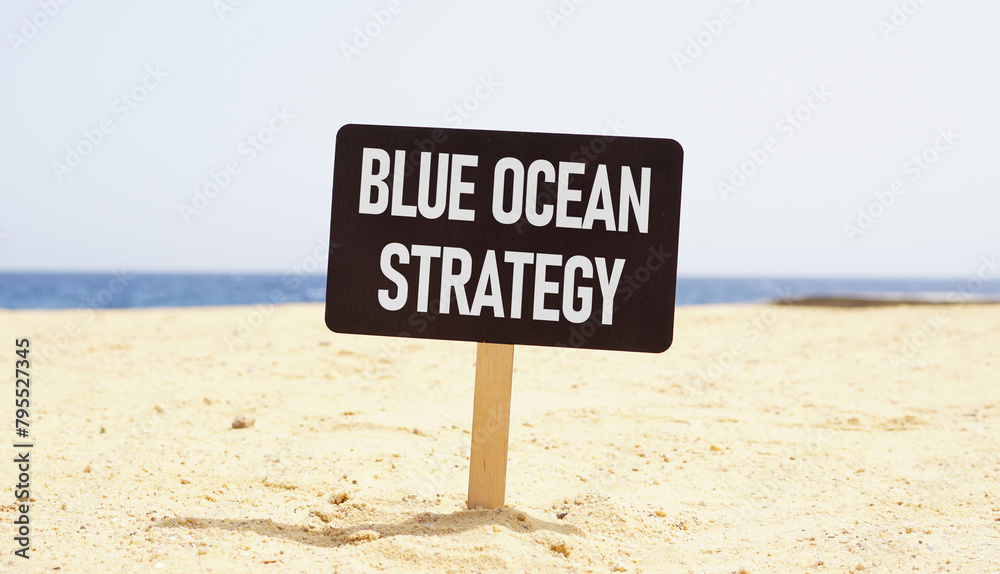 Poster blue ocean strategy is shown using the text