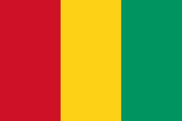 National Republic of Guinea flag. Vector illustration