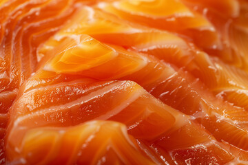 Close-Up Macro of Salmon Sashimi. Close-up of fresh salmon sashimi slices, ideal for food and culinary themes.