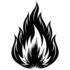 fire flames on white