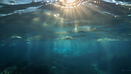 Sunlight reflect in underwater
