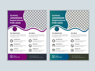Corporate modernEducation flyer design with abstract shapes