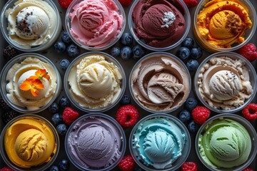 Olive oil refreshment choice in ethical treat with vegan ice, scoop of cool healthful indulgence, cardamom flavored cream pleasure as an alternative culinary treat with guava.