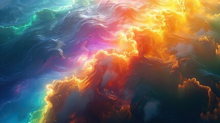 Obraz na płótnie Canvas A fire rainbow graces the sky, painting it with vibrant hues rarely seen in n