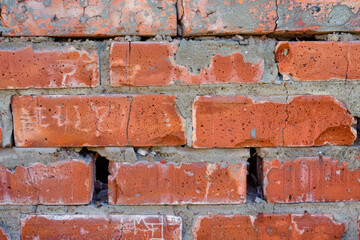 Obraz premium Close up of red brick wall