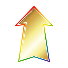 Golden arrow with rainbow color element cursor design