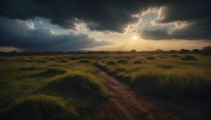 sunrise over the field